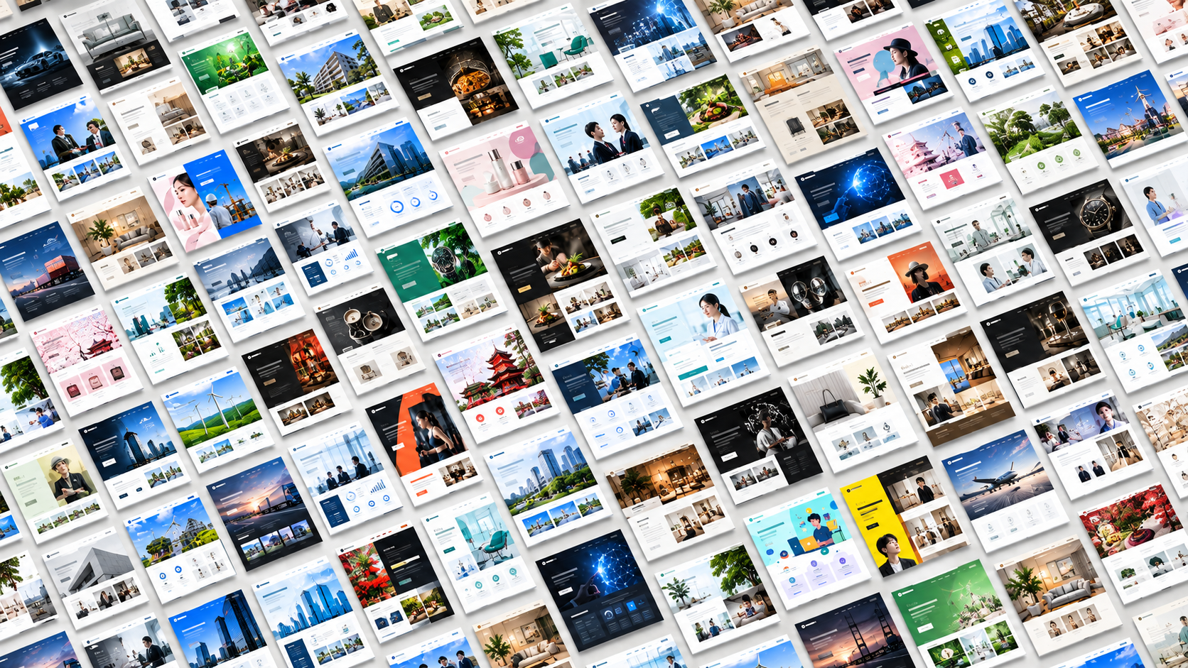 複数のWebサイト画面を整理したデザインイメージ
